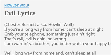 evil howlin wolf lyrics